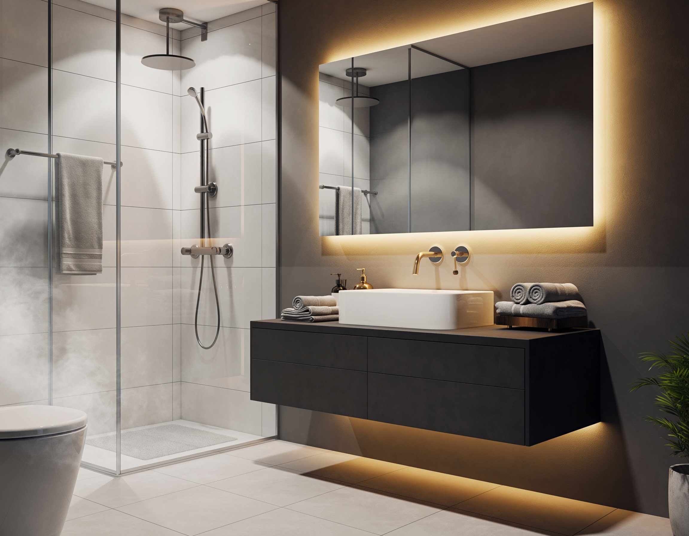 Rénovation salle de bain design LED Pau Home Reno