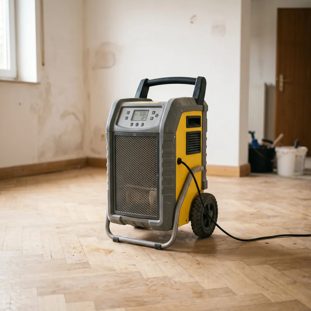 Assèchement après dégât des eaux par déshumidificateur Home Reno