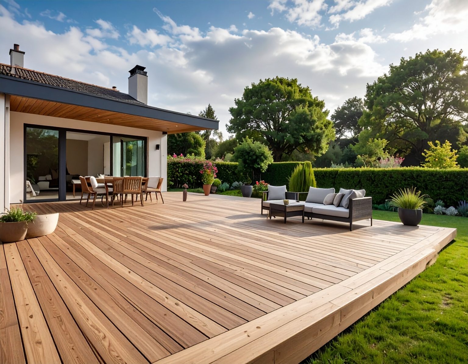 Firefly_Photo réaliste, terrasse en bois (lames Douglas) de 20–30 m², maison individuelle cla 128825